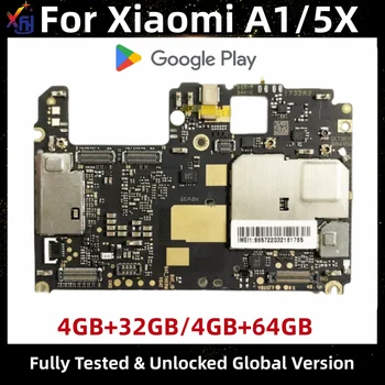 Оригинальная Разблокированная материнская плата для Xiaomi Mi A1 5X, Логическая плата, Глобальная встроенная память, Установлен Google, 32 ГБ, 64 ГБ