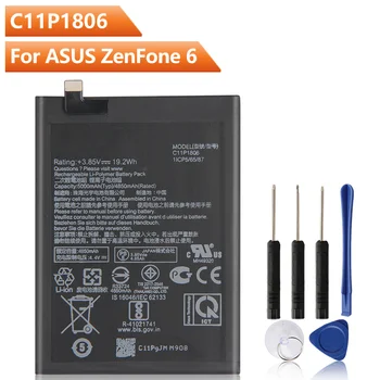 Оригинальная Сменная Батарея телефона C11P1806 Для ASUS ZenFone 6 ZS630KL I01WD Аутентичная Аккумуляторная Батарея телефона 5000 мАч