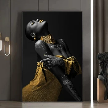 Плакаты и принты с изображением африканских женщин, сексуальная женщина, картина на холсте, настенное искусство, картина для гостиной, домашний декор, Cuadros