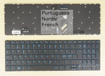 Португальская Нордическая французская клавиатура для Lenovo Ideapad L340-15IRH L340H-15IRH L340L-15IRH L340R-15IRH L340E-15IRH с синей подсветкой
