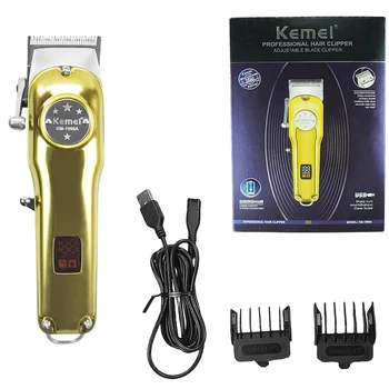 Профессиональная машинка для стрижки волос Kemei для мужчин, литий-ионная, заряжаемая через USB, Перезаряжаемая Электрическая Машинка для стрижки волос, Парикмахерская Машинка для стрижки волос
