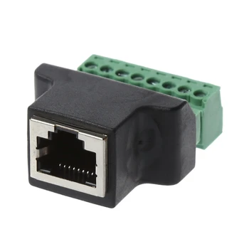 Разъем Ethernet RJ45 с 8-контактным винтовым клеммным разъемом-адаптером для цифрового видеорегистратора CCTV