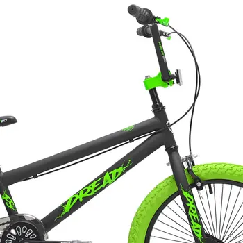 Роскошный велосипед для мальчиков In.Dread BMX, глянцево-зеленый с угольно-черной отделкой - идеально подходит для авантюрных поездок