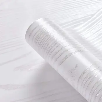 Серебристо-белые виниловые обои из древесной бумаги отклеивают и приклеивают самоклеющуюся бумагу для декоративных бумажных наклеек на корпусную мебель