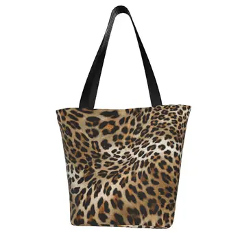 Сумка для покупок с леопардовым рисунком, Модные Подарки для животных, Эстетическая Сумочка, Женские сумки для путешествий из полиэстера