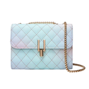 Сумка с бриллиантовой цепочкой, летняя мода, градиентный цвет, сумка через плечо, женская сумка