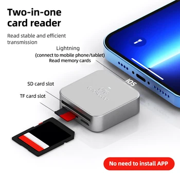 Устройство для чтения карт памяти 2-в-1, Портативный мобильный телефон, устройство для чтения внешних карт, преобразователь данных для телефона iPhone Micro Type-C, планшет