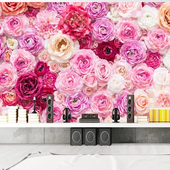 Фотообои на заказ Красивые Цветы Красной Розы Картина Свадебная Спальня Украшение гостиной 3D Настенные Росписи Домашний декор