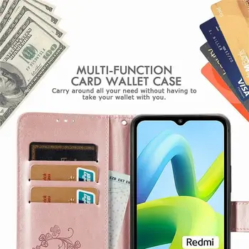 Чехол Для телефона с Тиснением в виде Бумажника для карт Xiaomi 8 Lite CC9E Civi 1S Note 10 Poco C40 C31 F4 F3 F2, Защитная Магнитная Откидная крышка